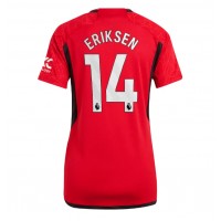 Dres Manchester United Christian Eriksen #14 Domáci pre Ženy 2023-24 Krátky Rukáv